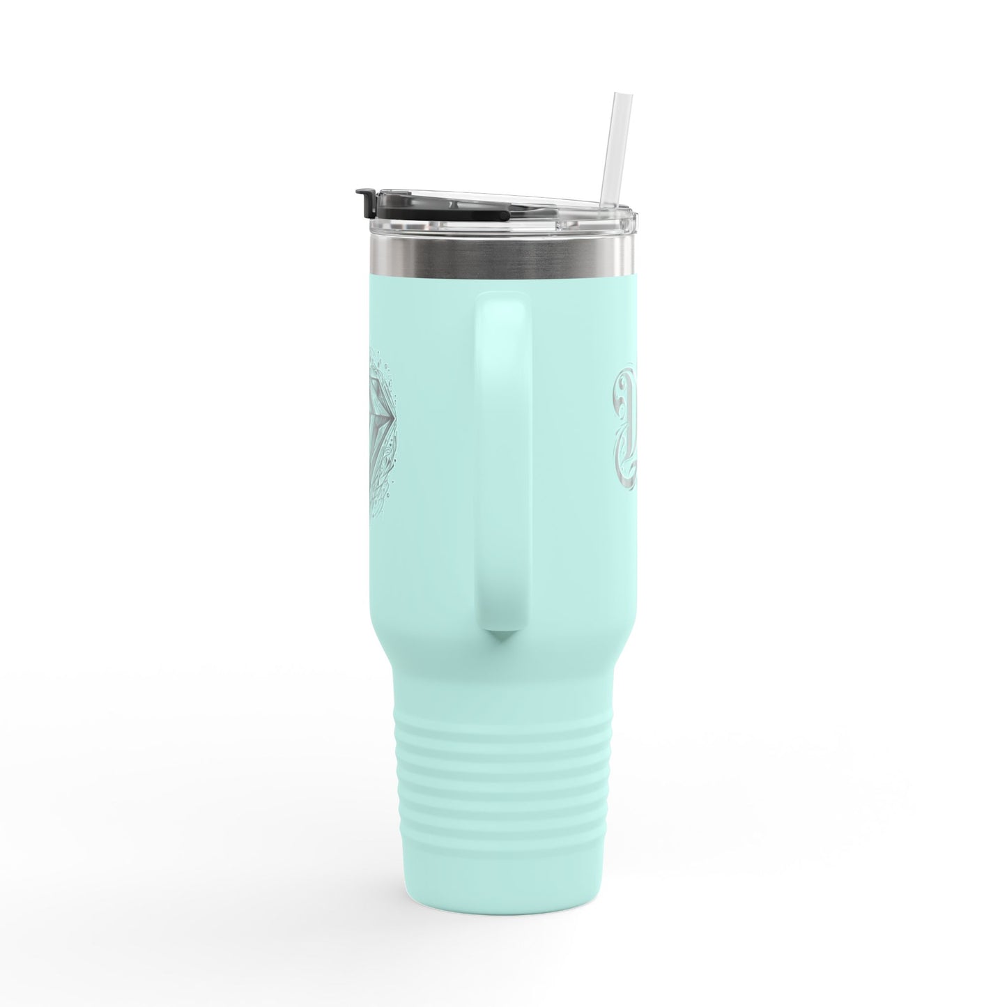 Elegant insulated travel mug with diamond design - 40 oz
