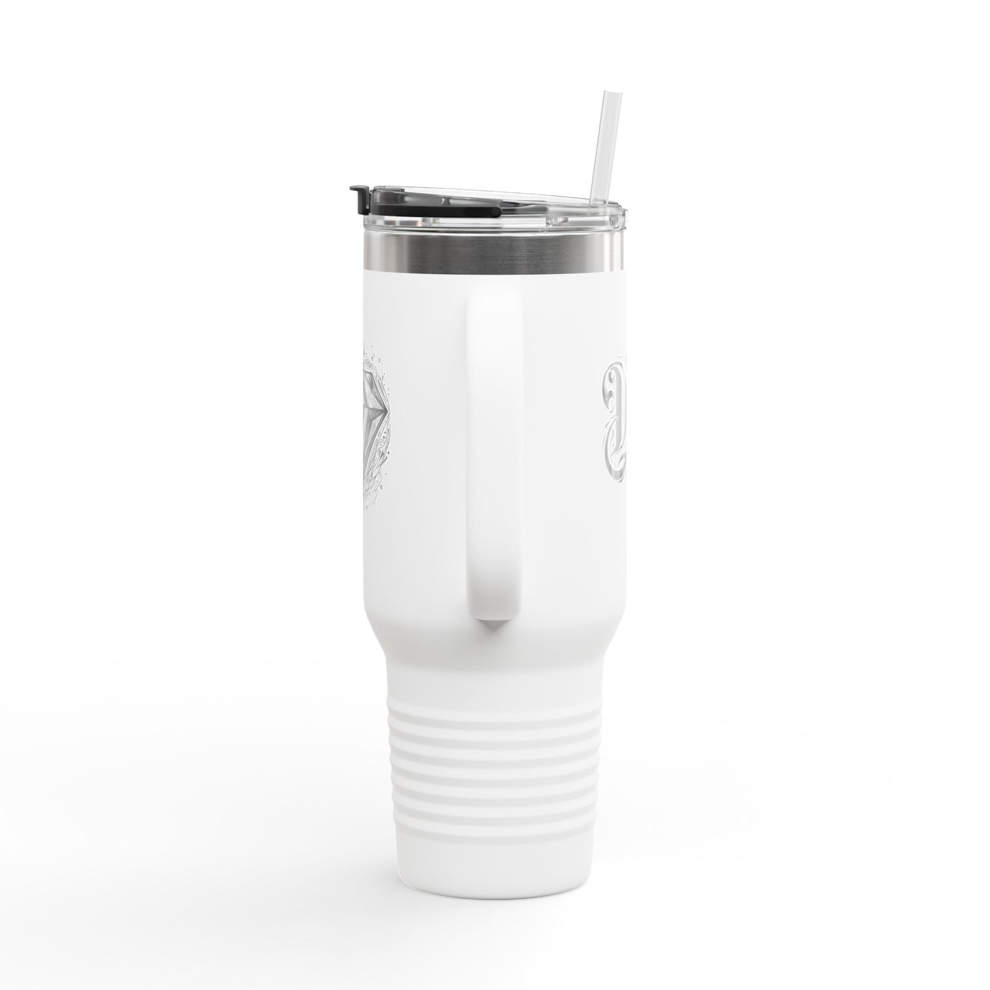 Elegant insulated travel mug with diamond design - 40 oz