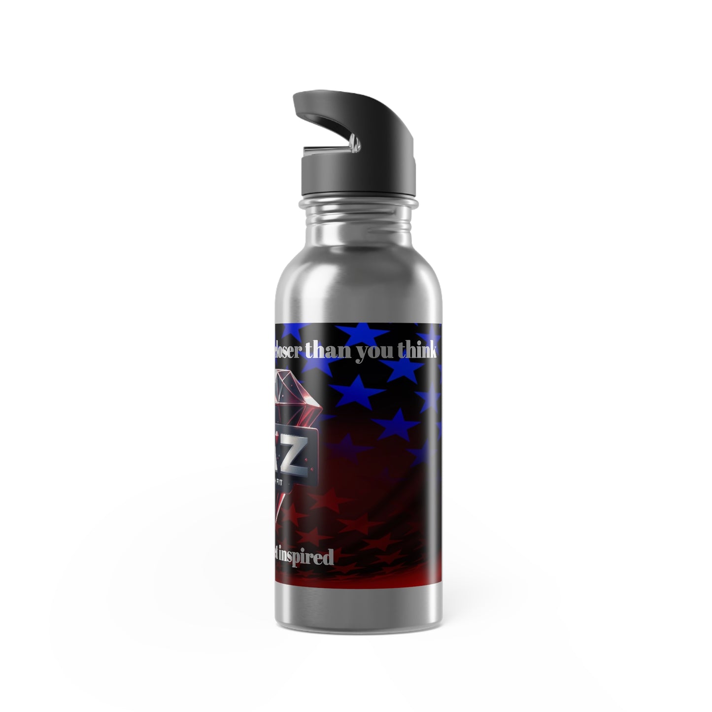 DAZ Premium Fit Stainless Steel Water Bottle with Straw, 20oz