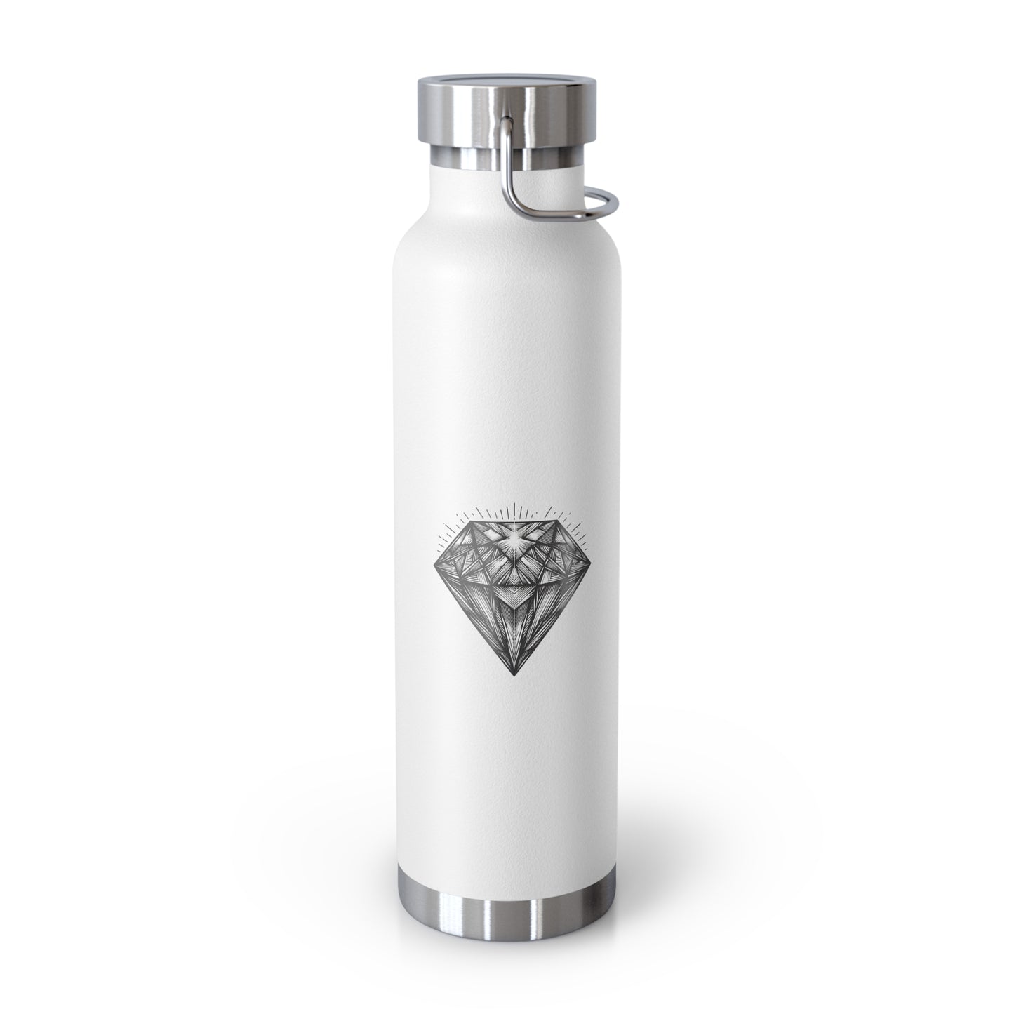 Elegant 22 oz Vacuum Insulated Copper Bottle: Diamond Design for Everyday Adventures