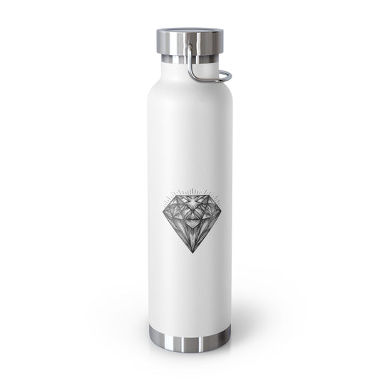 Elegant 22 oz Vacuum Insulated Copper Bottle: Diamond Design for Everyday Adventures
