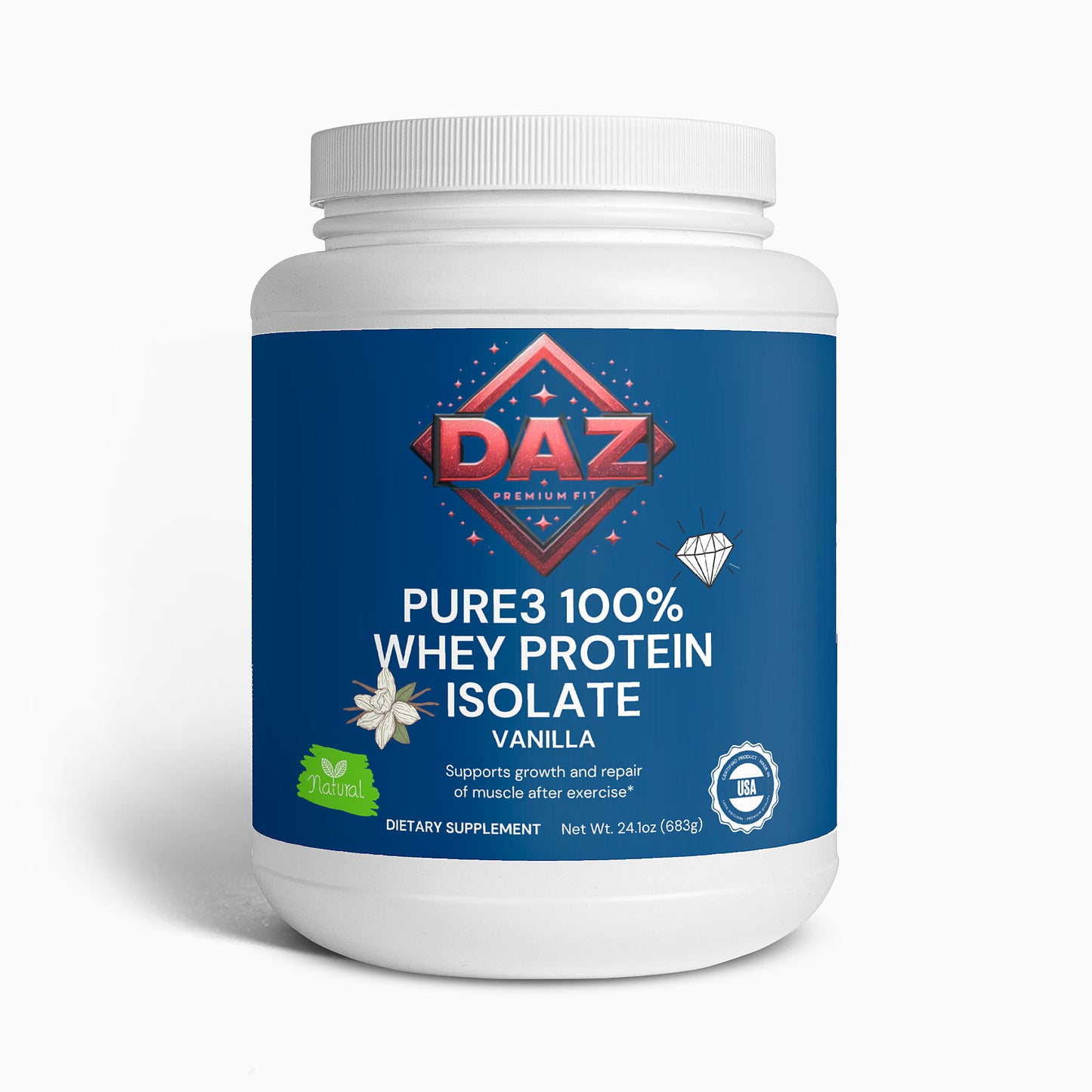 Pure3 100% Whey Protein Isolate DAZ Premium Fit (Vanilla)