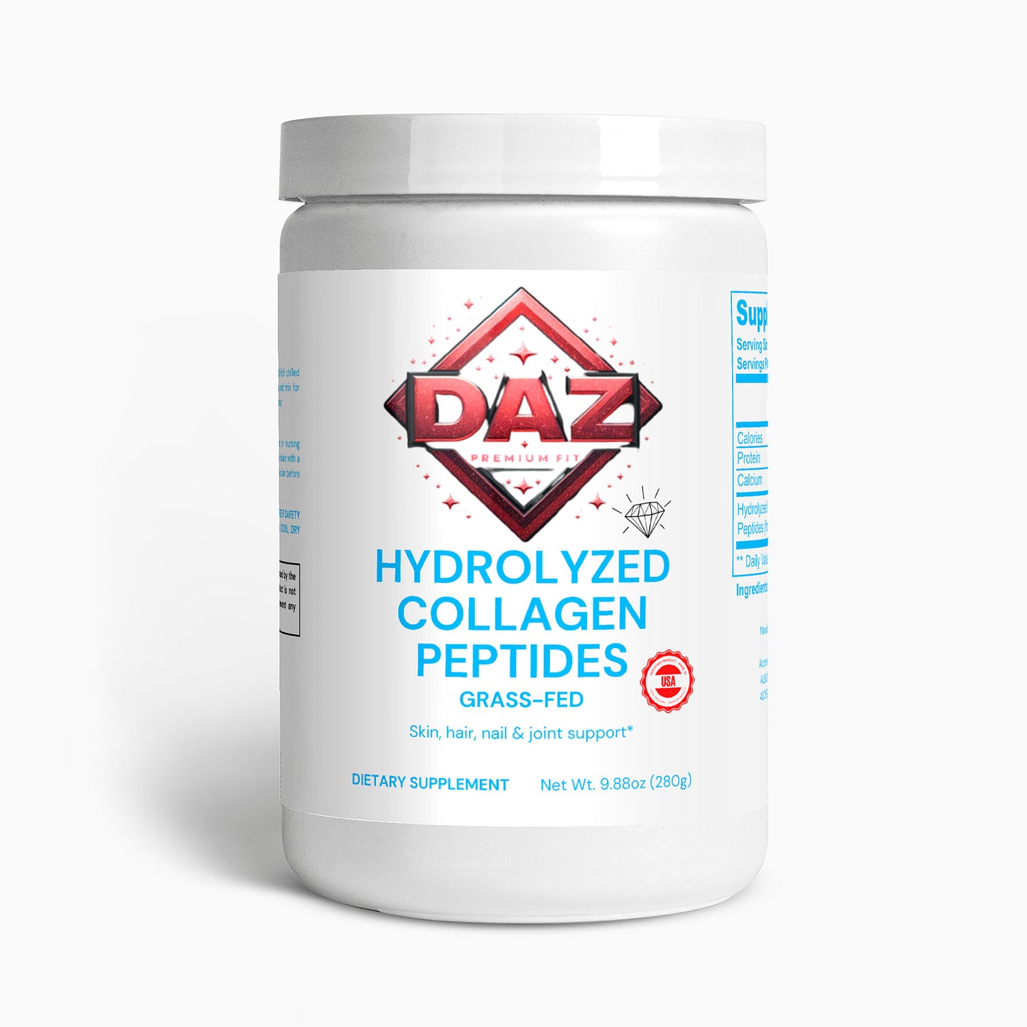 DAZ Premium Fit Grass-Fed Hydrolyzed Collagen Peptides