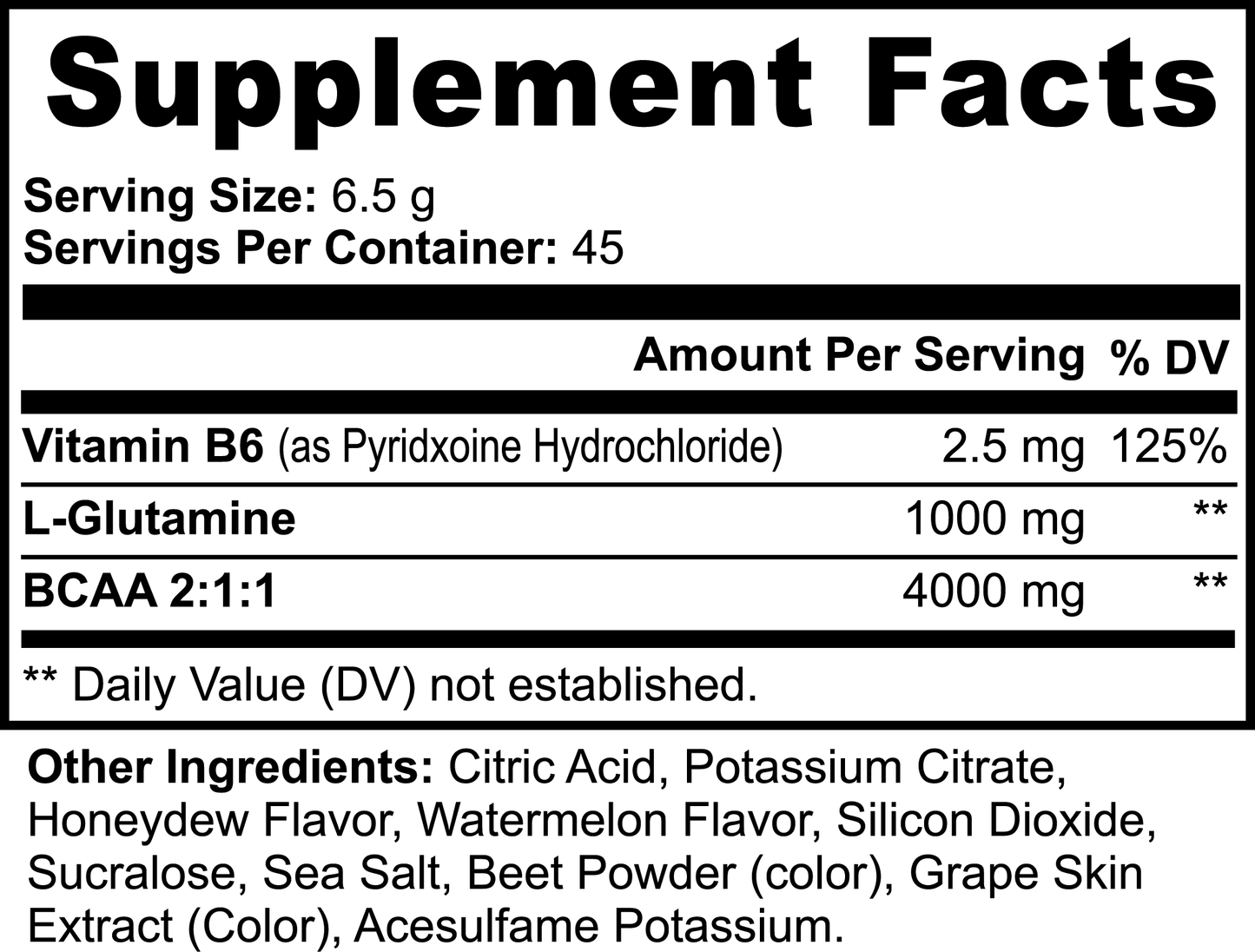 Post-Workout BCAA Powder (Molasses/Watermelon)
