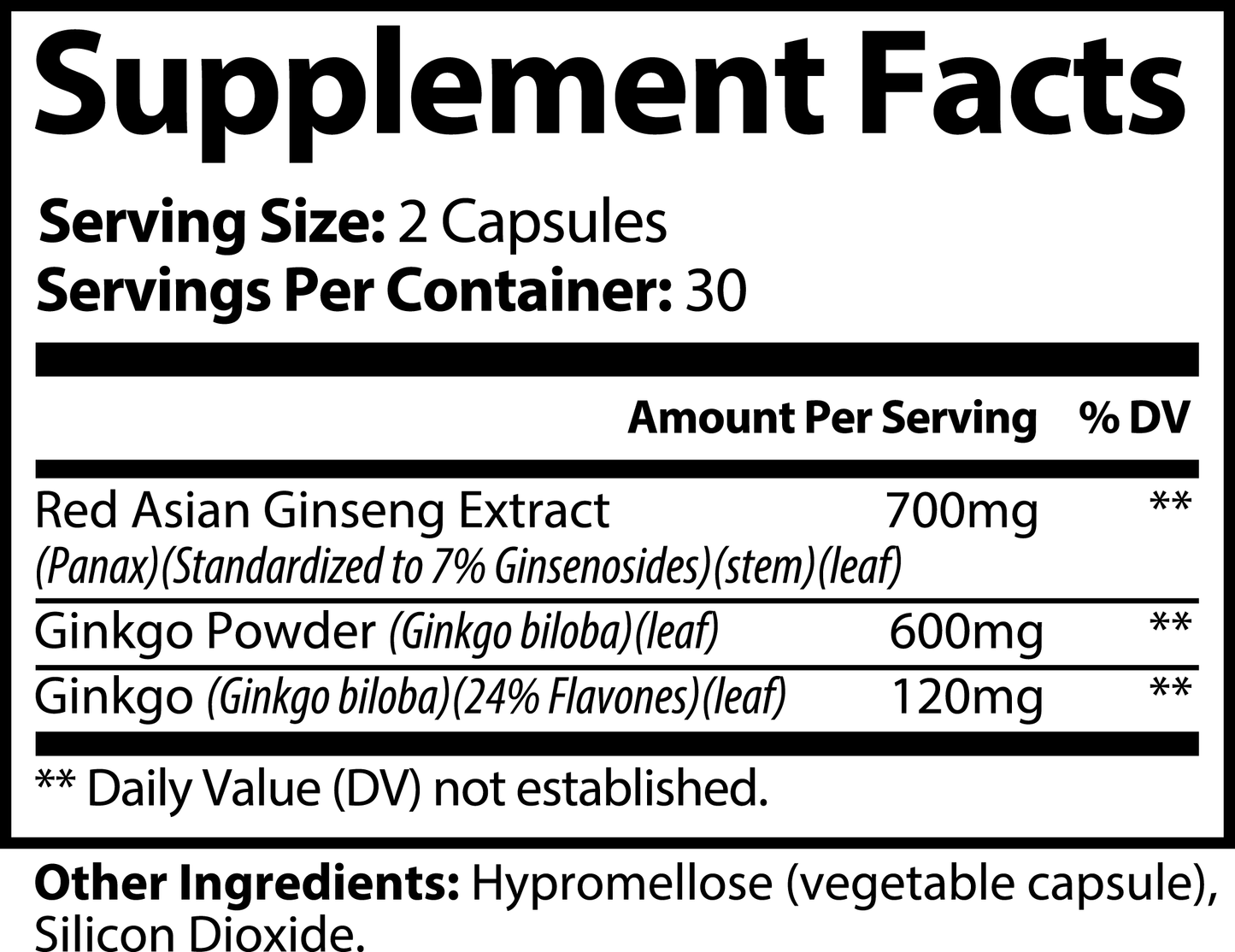 Ginkgo Biloba + Ginseng DAZ Premium Fit