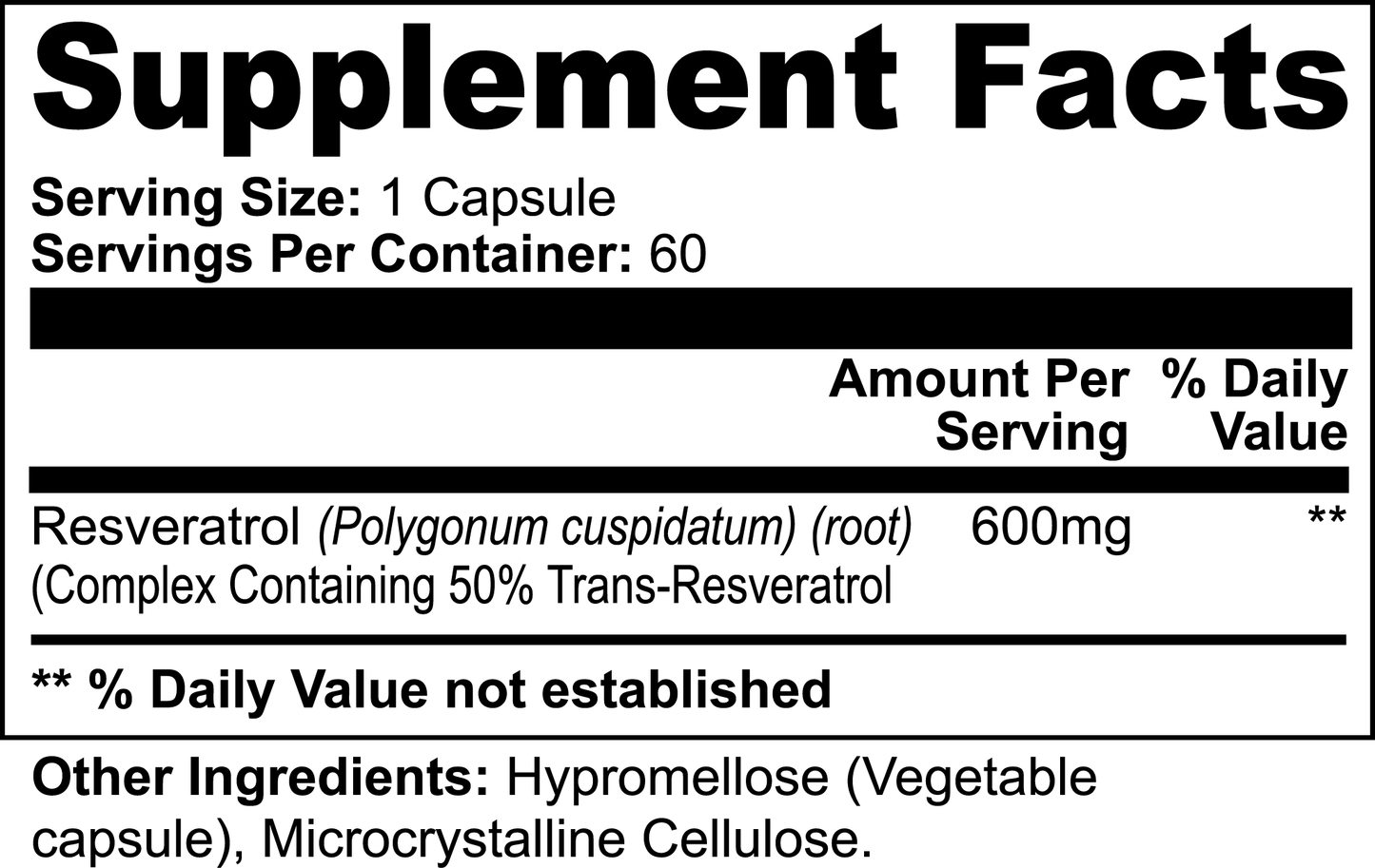 Resveratrol 50% 600mg DAZ Premium Fit