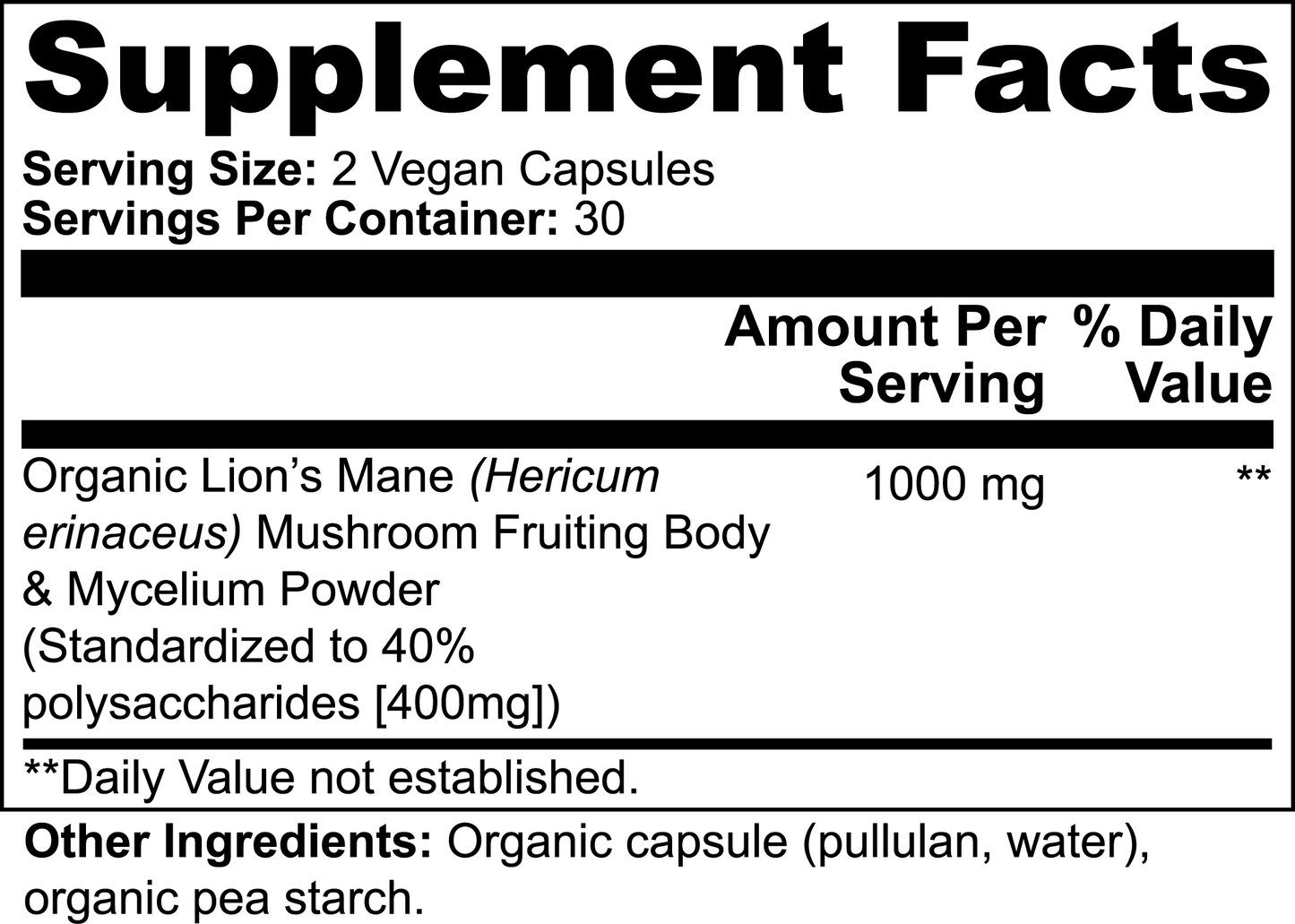 DAZ Premium Fit lion's mane mushroom
