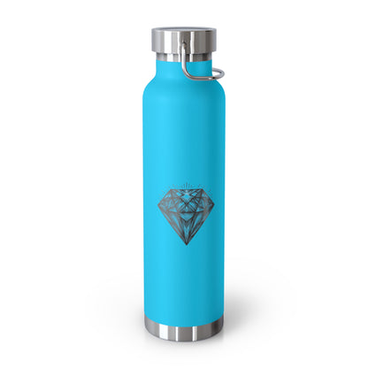 Elegante botella de cobre de 22 oz con aislamiento al vacío: diseño de diamante para aventuras cotidianas