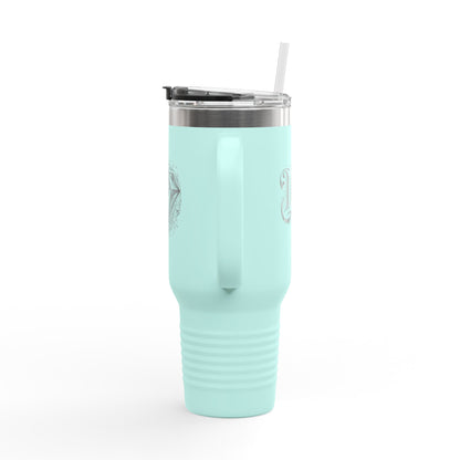 Elegante taza de viaje con aislamiento y diseño de diamantes - 40 oz