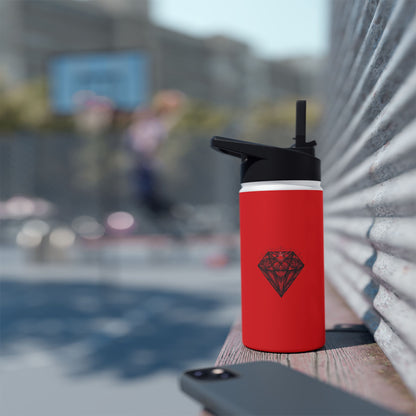 Botella de agua de acero inoxidable vibrante con tapa estándar: perfecta para hidratarse en movimiento