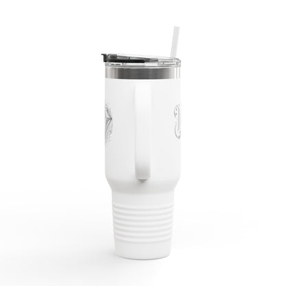 Elegante taza de viaje con aislamiento y diseño de diamantes - 40 oz