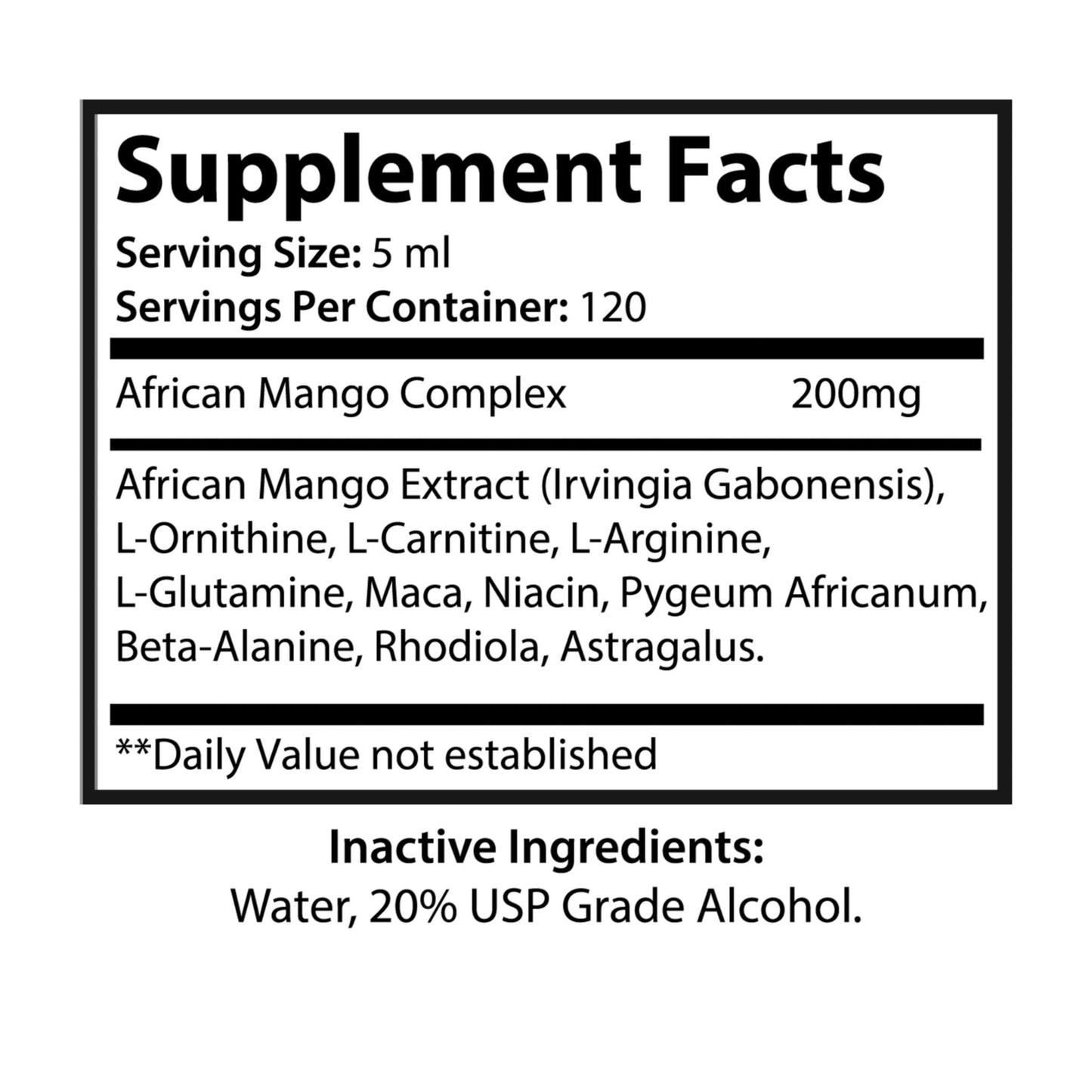 DAZ Premium Fit African Mango Drops (60 ml, 2 fl.oz)