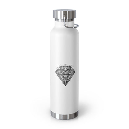 Elegante botella de cobre de 22 oz con aislamiento al vacío: diseño de diamante para aventuras cotidianas
