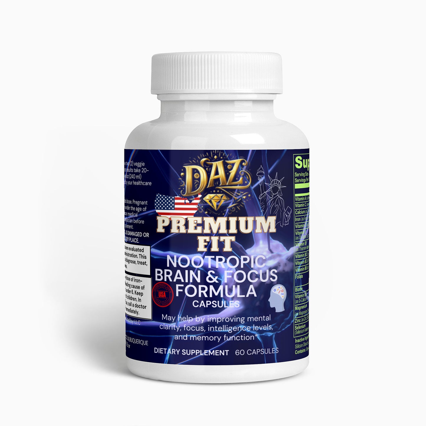 Fórmula Nootrópica para el Cerebro y la Concentración DAZ Premium Fit