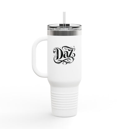Elegante taza de viaje con aislamiento y diseño de diamantes - 40 oz