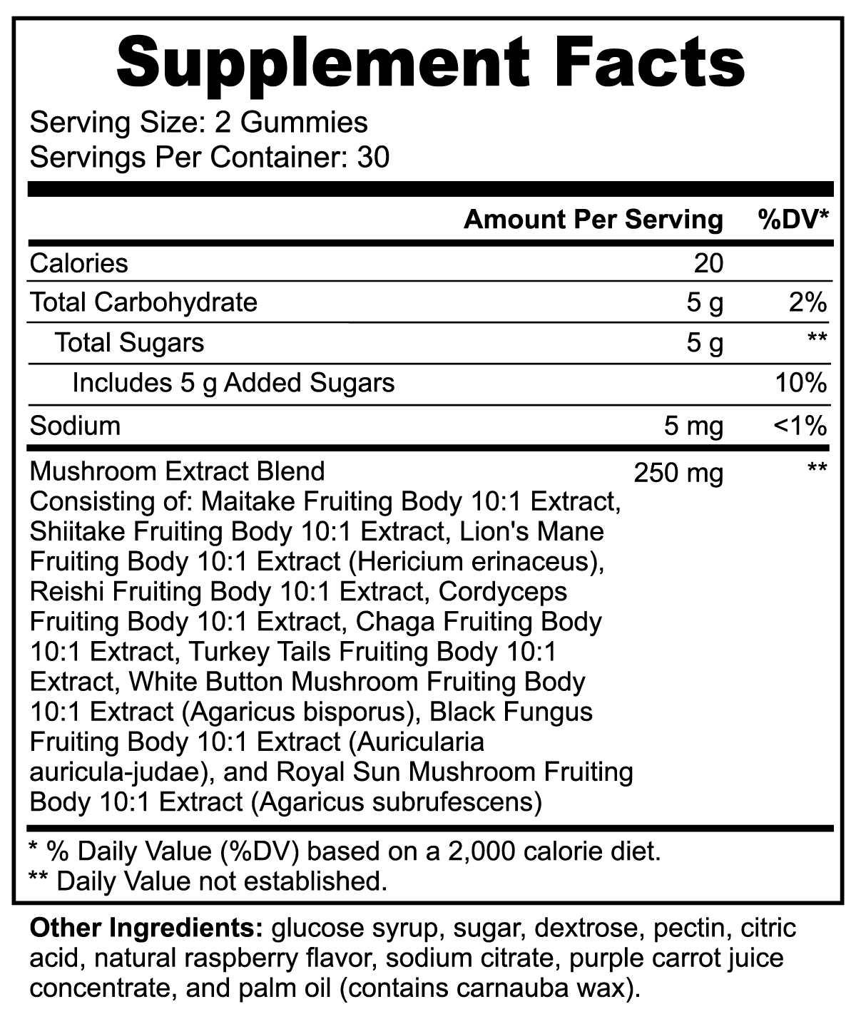 DAZ Premium Fit Mushroom Extract Complex