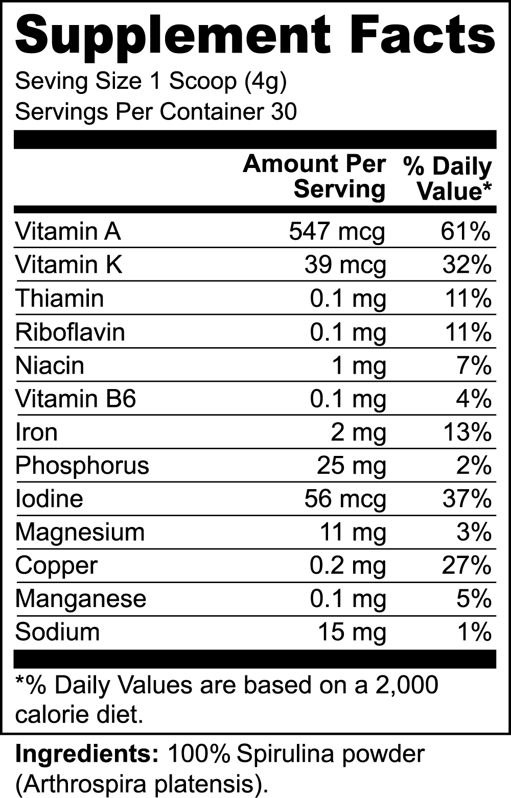 Spirulina Powder DAZ Premium Fit