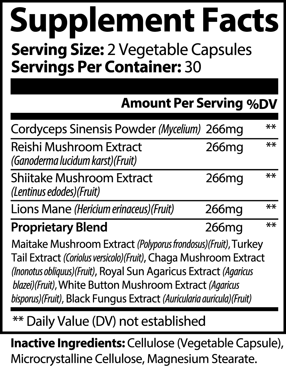 10X DAZ Premium Fit Mushroom Complex