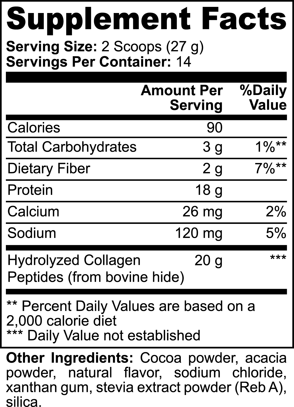 Polvo de péptidos de colágeno DAZ Premium Fit alimentados con pasto (chocolate)