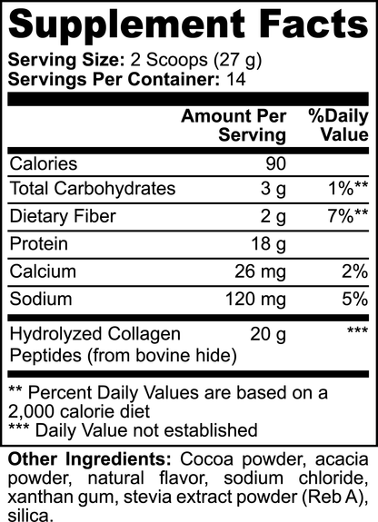 Polvo de péptidos de colágeno DAZ Premium Fit alimentados con pasto (chocolate)