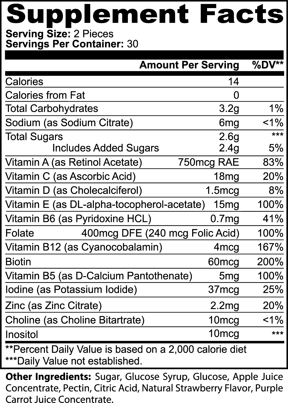 Multivitamin bear gomites Daz Premium Fit (adults)