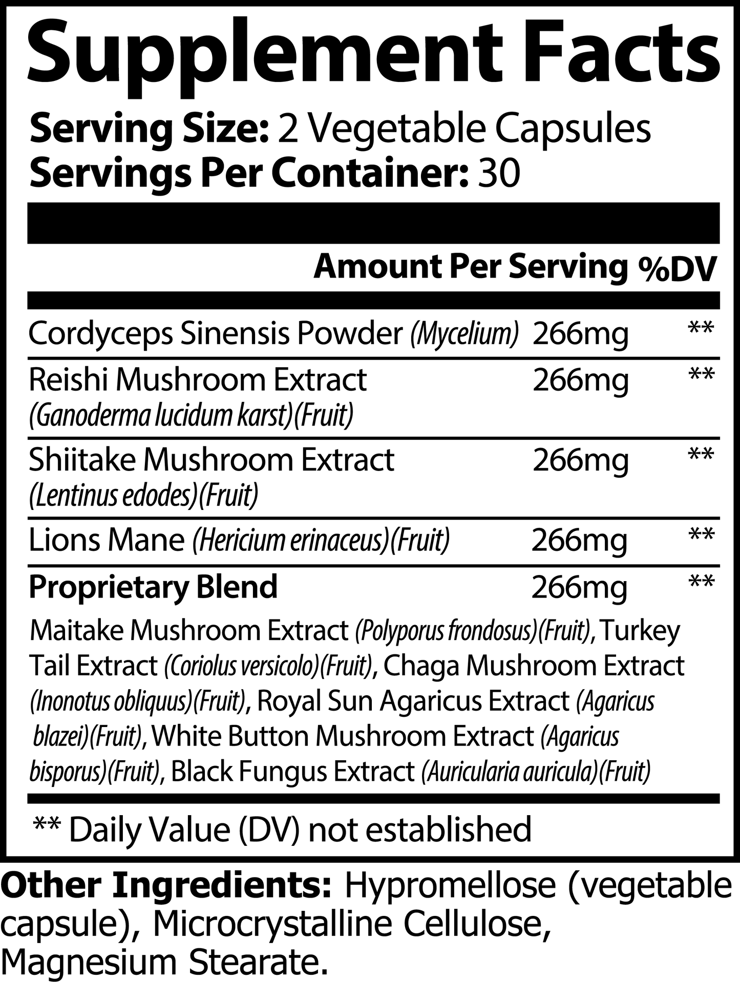 10X DAZ Premium Fit Mushroom Complex