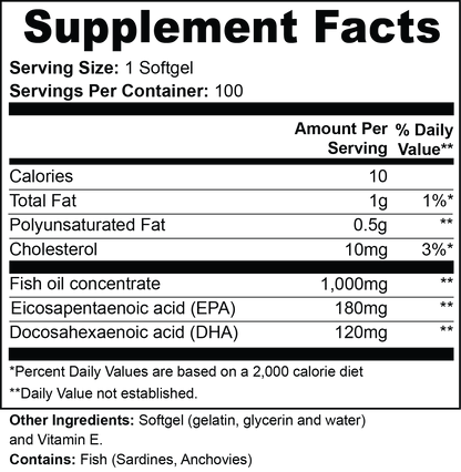 Omega-3 EPA 180mg + DHA 120mg DAZ Premium Fit