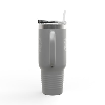 Elegante taza de viaje con aislamiento y diseño de diamantes - 40 oz