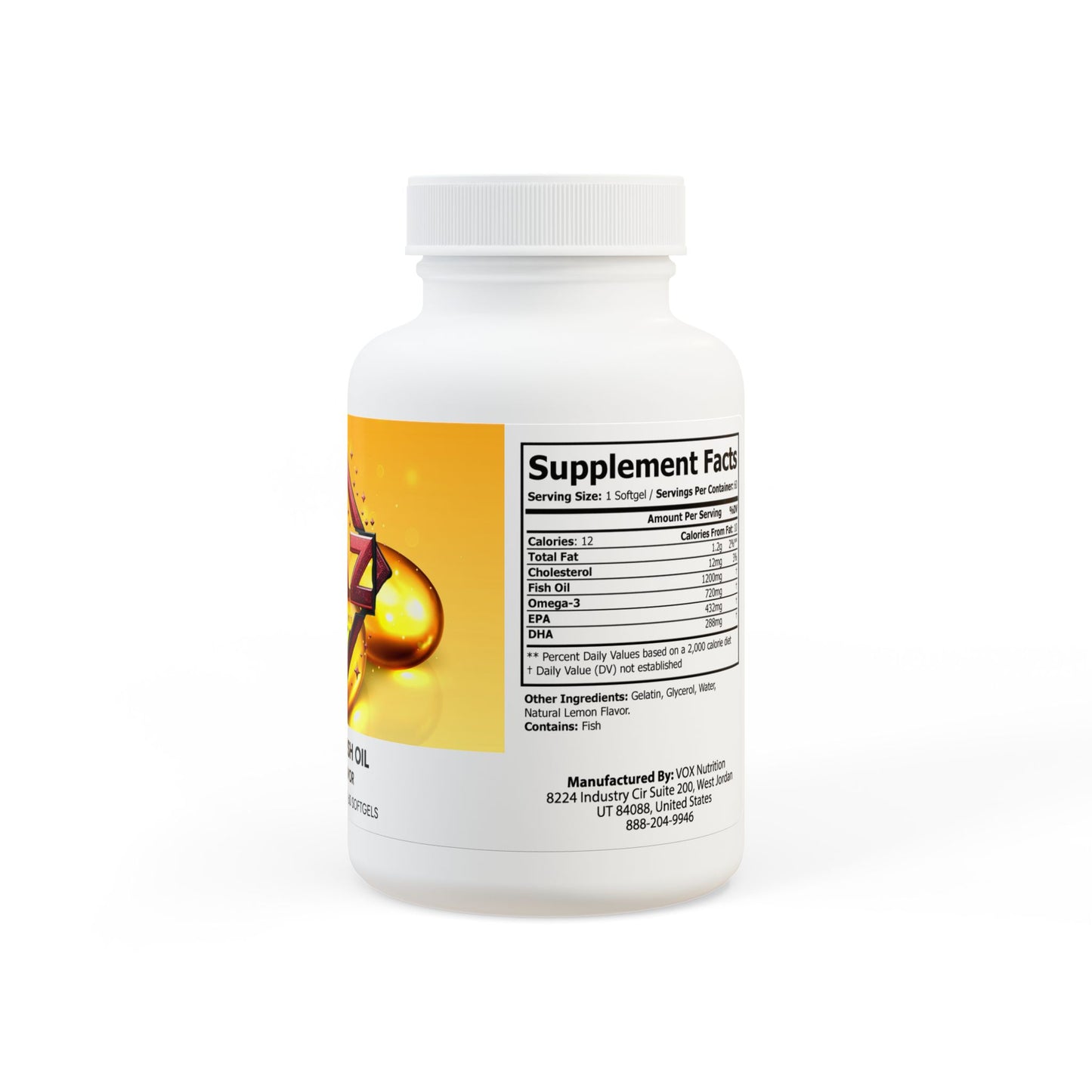 Aceite de pescado Omega 3 DAZ Premium Fit (60 cápsulas blandas)