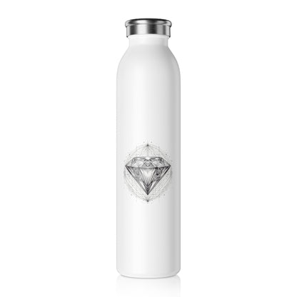 Botella de agua delgada y elegante con diseño de diamante: perfecta para hidratarse en movimiento
