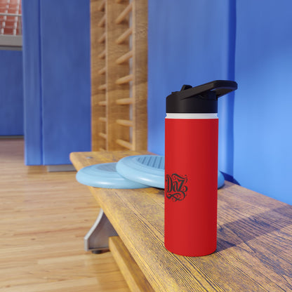Botella de agua de acero inoxidable vibrante con tapa estándar: perfecta para hidratarse en movimiento