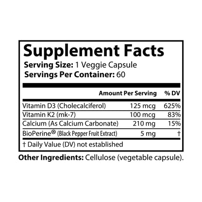 Vitamina K2 + D3 DAZ Premium Fit (60 cápsulas)