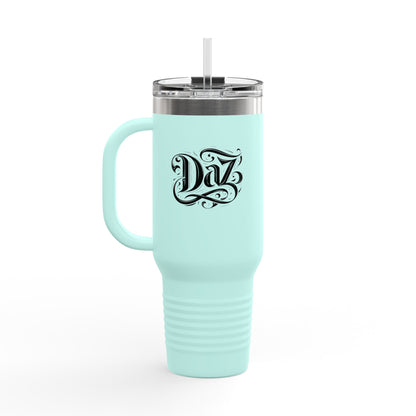 Elegante taza de viaje con aislamiento y diseño de diamantes - 40 oz