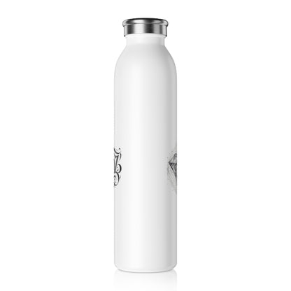 Botella de agua delgada y elegante con diseño de diamante: perfecta para hidratarse en movimiento