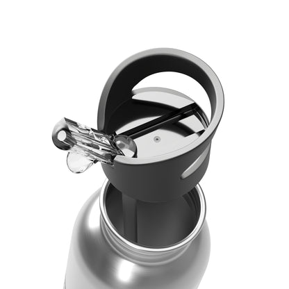 Botella de agua ecológica de acero inoxidable con pajita | Hidratación esencial de 590 ml
